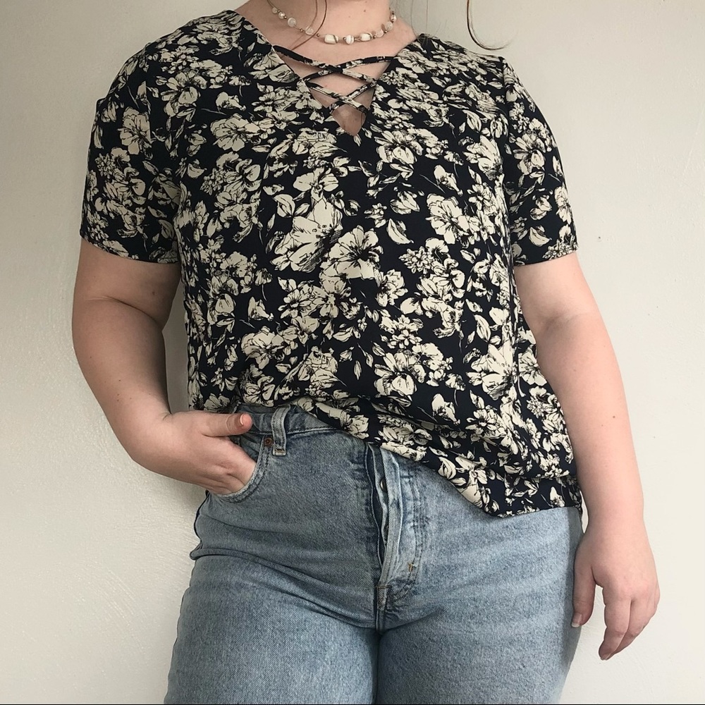 Floral Sienna Sky blouse